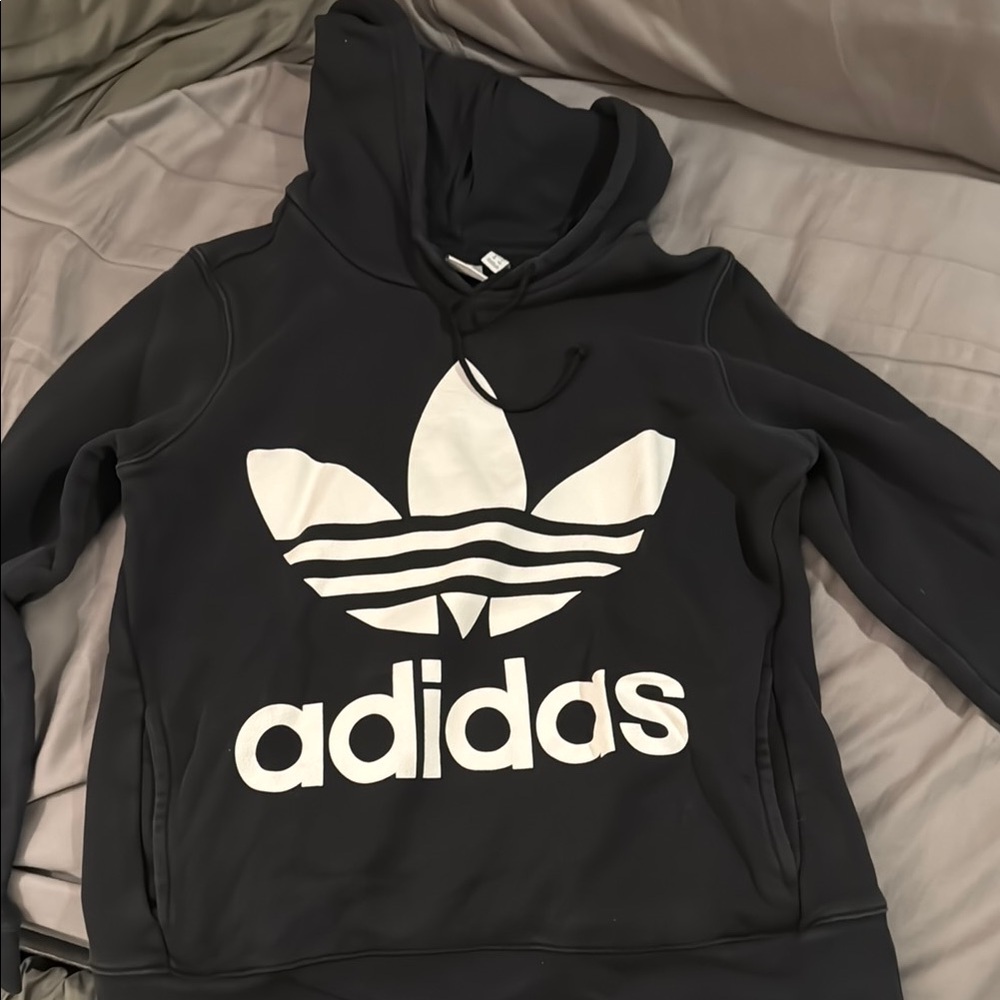 Adidas Black Hoodie with White Logo